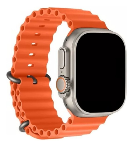 Pulseira Oceano Para Apple Watch Ultra 40 41 42 44 45mm 49mm Cor Laranja Largura 49.45 mm