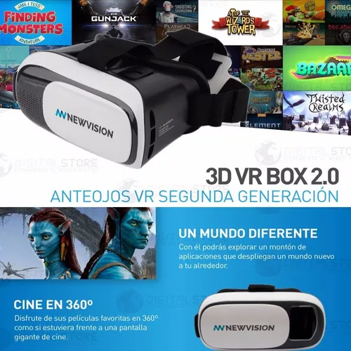 Gafas de Realidad Virtual 3D VR BOX 2.0 + Joystick Mejores Relación  Calidad-Precio 