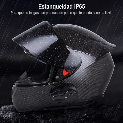 Casco Para Moto Fibra De Carbon Deportivo Con Bluetooth Dot