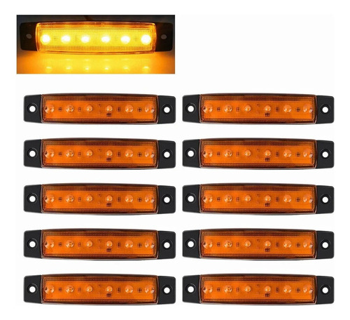 Luz Lateral Camión/barco/remolque Amber 6led 12v 10pc .