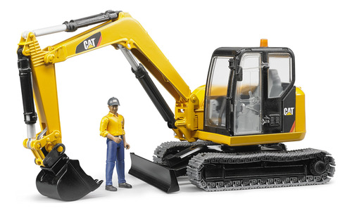 Bruder Toys Cat Mini Excavadora Con Vehiculo De Trabajo