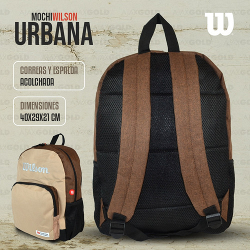 Imagen 5 de 10 de Mochila Wilson Porta Notebook Urbana Deportes Gym Reforzada