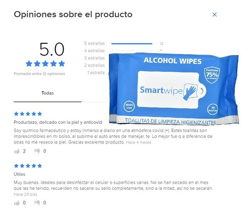 Imagen 2 de 7 de 1500 Alcohol 75% Pads, 15x20 Cms Son 50 Bolsas 30 Pad - Isp