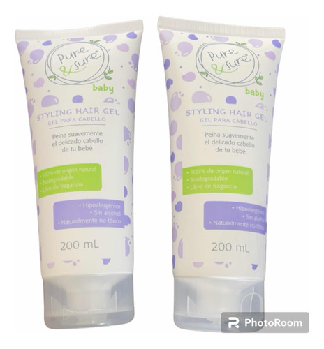 Gel Para Cabello De Bebé Y Niños Pure & Sure 2pz 