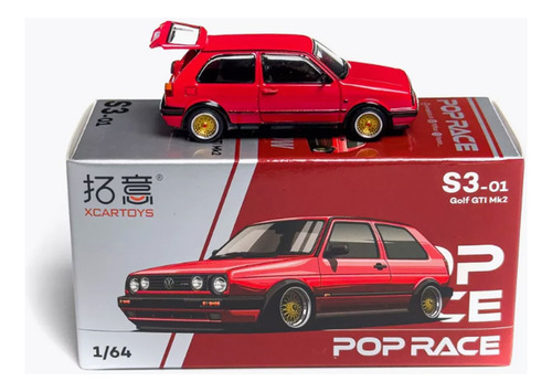 Xcartoys Golf Gti Mk2 Vw Escala 1/64 1:64 Auto Coleccionable Rojo