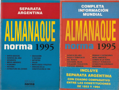 Almanaque Norma 1995 Con Separata Argentina