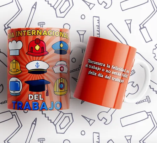 Kit Imprimible Plantillas Tazas Dia Del Trabajador M7