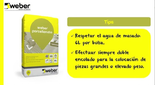 Pegamento Weber Porcelanato X 30 Kg