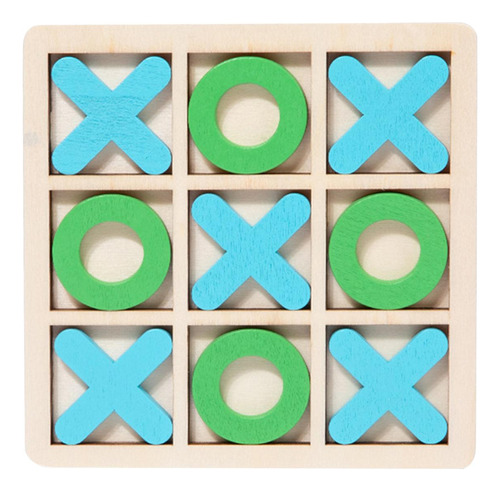 Juego Rústico De Madera Tic Tac Toe Para Verde Azul Claro