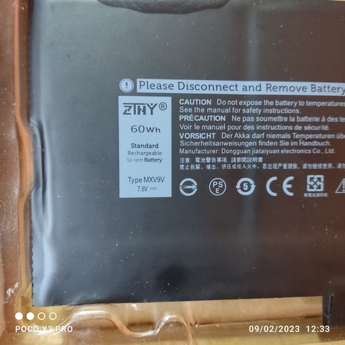 Batería Para Dell Latitudes Mxv9v