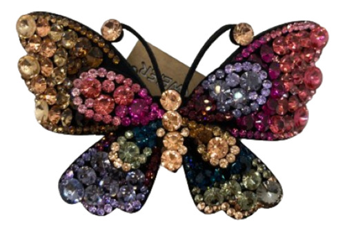 Broche Para Cabello Coreano Mariposa Gde Brillos Multicolor