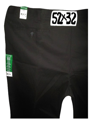 Pantalon Negro Casual/ Vestir De Hombre Talla 52x32 George
