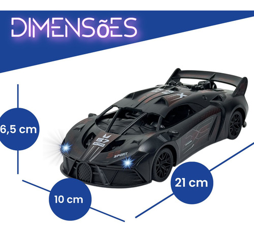 Carrinho Recarregável De Controle Remoto Solta Fumaça Cor Preto E Azul