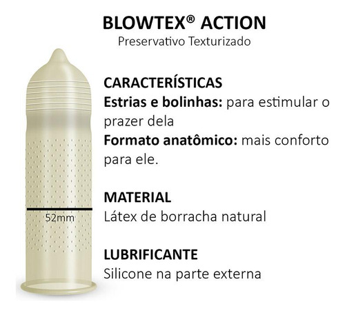 Kit 03 Pacotes Preservativo Blowtex Actionmax C/ 3 Un Cada