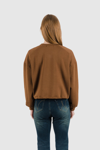 Polera Crop Loa Oversize - Marron