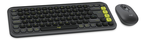 Kit De Teclado Y Mouse Pop Icon + Mousepad Logitech Negro