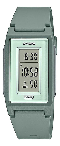Relógio De Pulso Casio Feminino Quadrado Digital Lf-10wh Cor Verde - Lf-10wh-3df