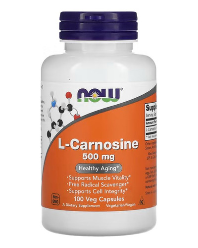 Now L-carnosine 500mg X 100 Cáps