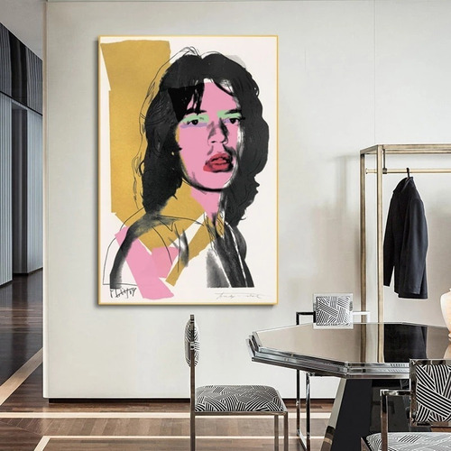 Imagen 3 de 9 de Cuadros- Andy Warhol Obra :mick Jagger 95x65 Cm.