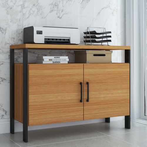 Armário Para Escritório 2 Portas 100% Mdf Industrial Cor Marrom
