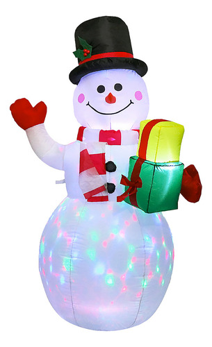 Adorno Navideño Inflable 5ft Muñeco De Nieve Giratorio Con L