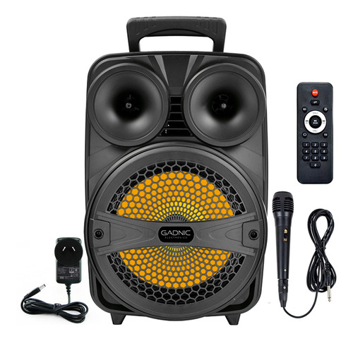 Parlante Portatil Bluetooth Gadnic Karaoke Luz Mic Usb Mp3