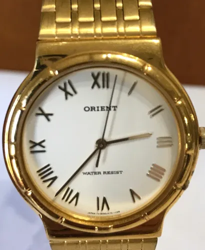 Las mejores ofertas en Relojes de pulsera banda Orient Chapado en Oro