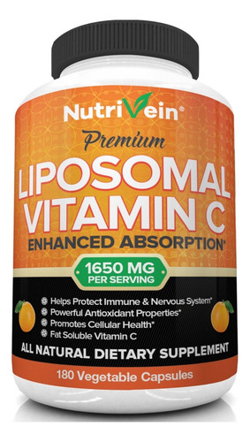 Nutrivein Vitamina C Liposomal 1650mg 180cap Tienda 
