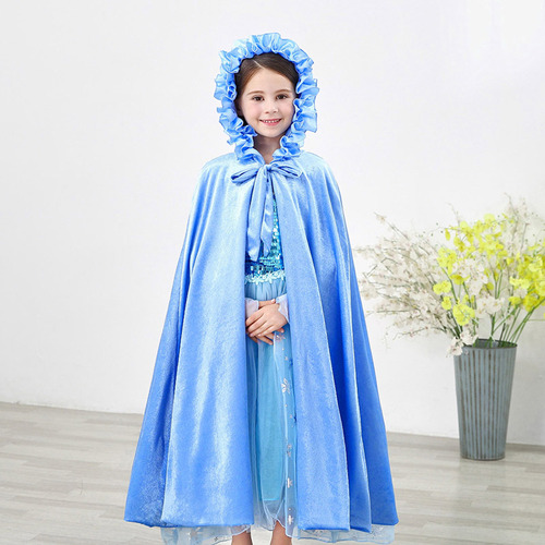 Capa De Terciopelo Con Capucha Para Niña, Disfraz De Princes