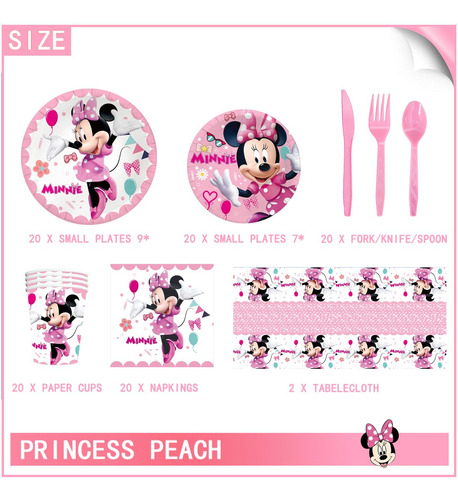 Suministros Fiesta Minnie Mouse Rosa 20 Invitados Mmg