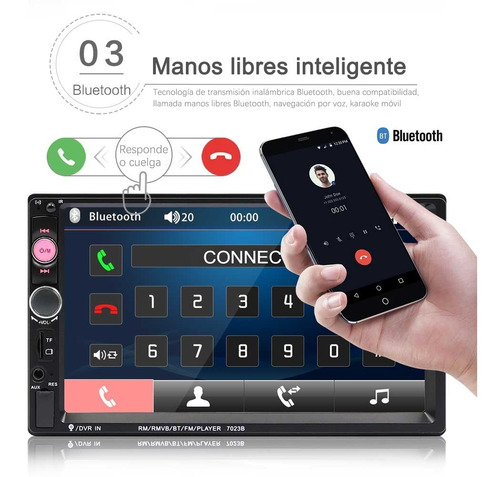 Imagen 6 de 10 de Pantalla Táctil De 7 In Con Cámara De Reversa P/estéreo Auto