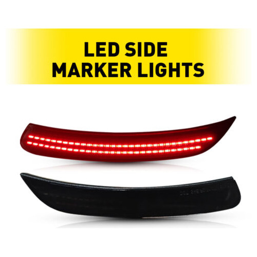 For 2015-2017 Chrysler 200 Red Led Smoked Rear Fender Si Aab