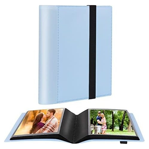 Small Photo Album 5x7 Holds 64 Photos Black Inner Page With