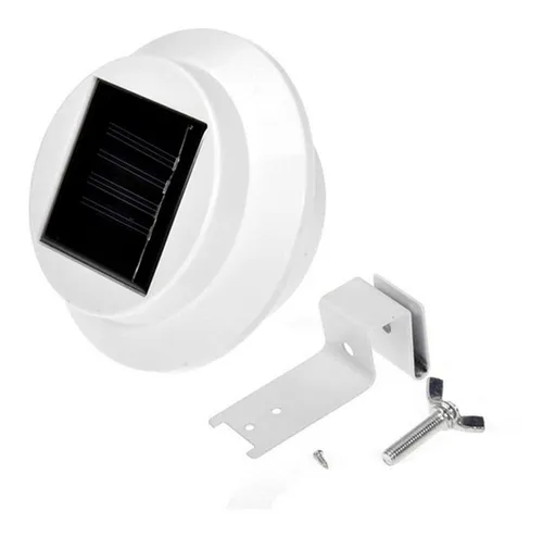 Foco Led Redondo Con Panel Solar 1.2v Blanco