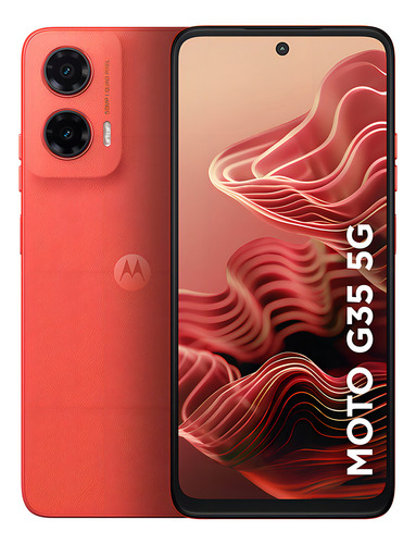 Smartphone Motorola Moto G35 5g - 256gb 12gb (4gb Ram+8gb Ram Boost) E Camera 50mp Com Ai Nfc Tela 6.7 Com Superbrilho - Coral - Vegan Leather
