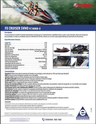 Jet Ski Wave Runner Fix Cruiser Fc 1800 Y Remolque