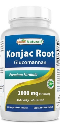 Best Naturals | Konjac Root Glucomannan | 2000mg | 180 Caps