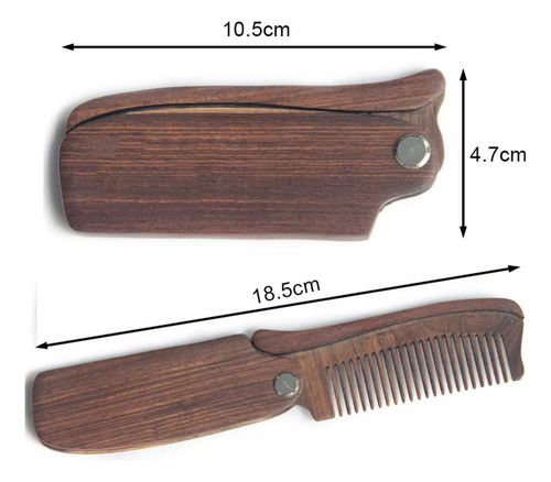 X Peine Plegable De Madera For Barba Uso Diario Con Bálsamos