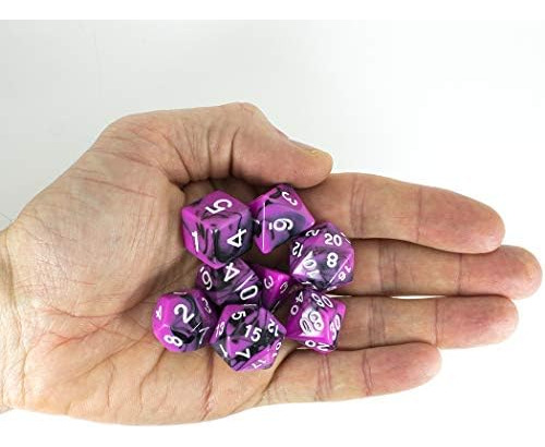 Juego De Rol Paladin, Dados Magentas Y Negros - Conjunto Dnd
