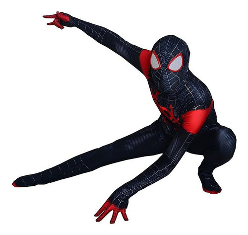 Traje Spiderman For Miles Morales Cosplay Adultos Medias