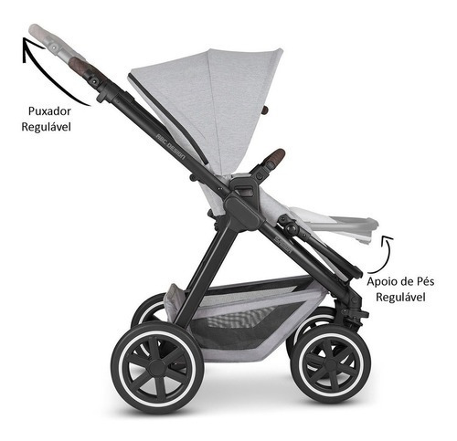 Carrinho Bebe Reversível Compacto Travel System Abc Design Cor Mineral