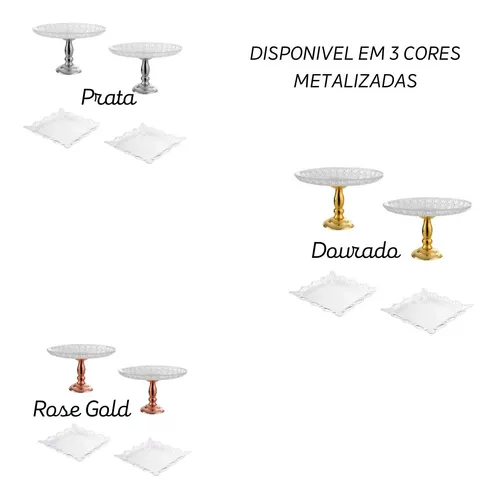 STOBOK Bandeja De Maquiagem 3 Peças Suporte De Exibição Redondo Acrílico  Suportes De Exibição De Bolo Acrílico Transparente Prateleira De Metal  Carrinho De Bolo De Casamento