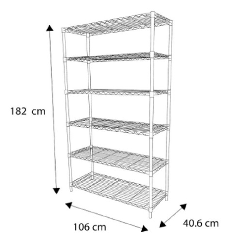 Rack Estante Industrial De 6 Niveles Soporta 158 Kg X Repisa