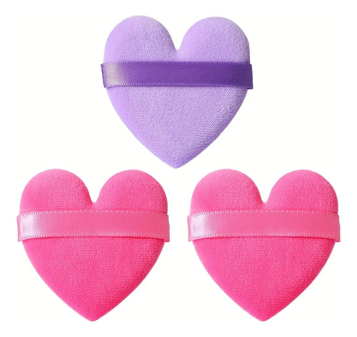 Esponjas Borlas Para Polvos De Corazón 5pcs