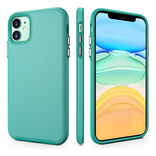 Funda Para iPhone 11 6.1 Reforzada Admite Qi - Verde Mar