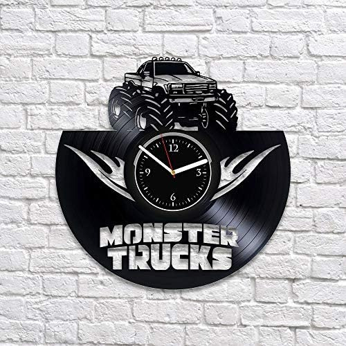 Clock Monster Trucks Reloj Con Disco De Vinilo Reloj De Pare