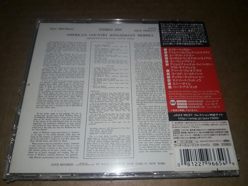 Helen Merrill - American Country Songs (cd)