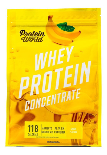 Proteína Aumento Muscular Whey Protein 900g Protein World Sabor Plátano