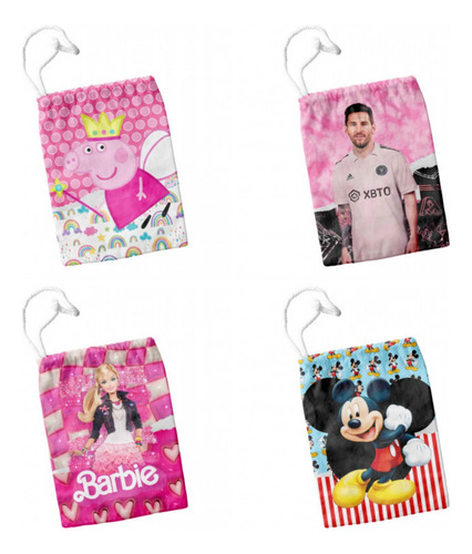 Bolsitas Tela Personalizadas De 20x15cm Por 25 Unidades Blanco Personalizadas