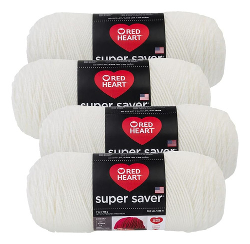 Red Heart Super Saver Yarn (4-pack Of 7oz Skeins) (soft W...